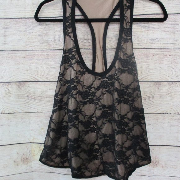 Cheryl Creations Nude Black Lace Racerback - Picture 3 of 5